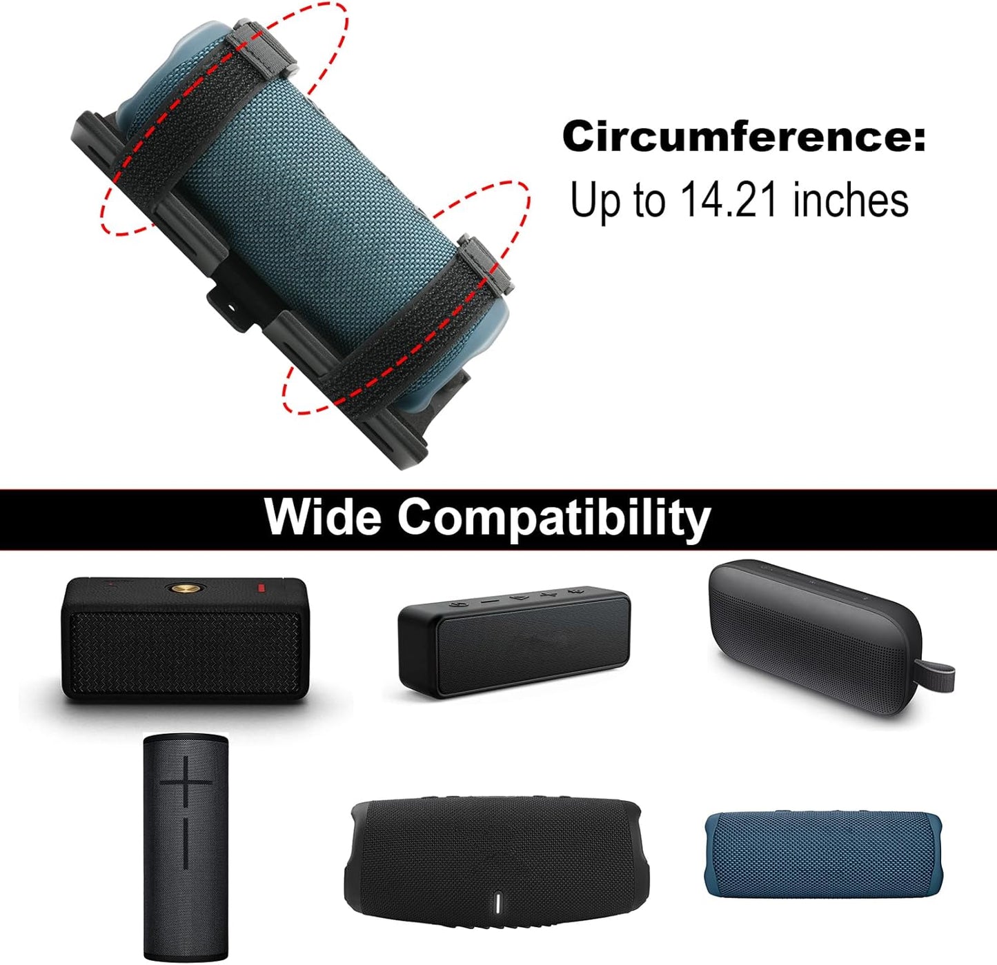 TXEsign Portable Speaker Mount for Jet Ski/Snowmobile/Boat/Sea-Doo, Speaker Bracket Metal Speaker Mount Holder for JBL Charge 4/5, JBL Flip 5/Flip 6/UE Boom 3/Wingman View Golf