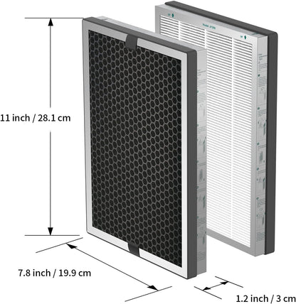 Air Purifier Filter Replacement for JF260,Air Purifiers 2X Filter Replacement, (MERV 17) True HEPA 300g Activated Carbon Filter, Air Cleaner Remove Smoke Dust
