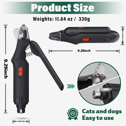 CATPICK 2-in-1 Cat Nail Clippers & Dog Nail Clippers Trimmers for Large Medium Small Dogs Cats Claw Trimmer Quick Sensor and Safety Guard USB Rechargeable with 2 LED Lights Dogs Nail Trimmer