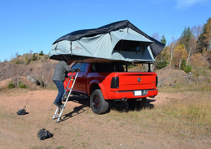 Enthuze 4 Person Rooftop Tent | Waterproof Hard Base Roof Tent for Trucks, SUVs & Trailers with Mattress & Aluminum Base