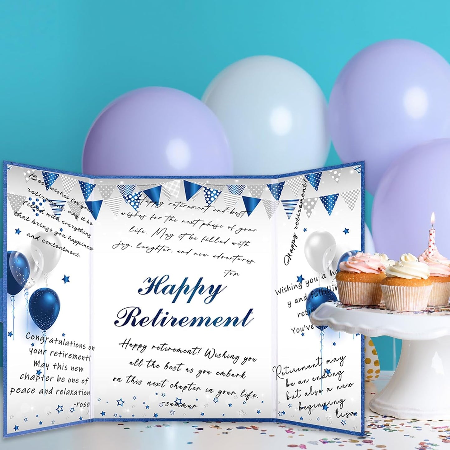 Roetyce Retirement Party Decorations, Funny Retirement Guest Book Alternative, Hapyy Retirement Decorations, Best Retirement Gifts for Women Men, Retirement Signature Board Book, Jumbo Retirement Card