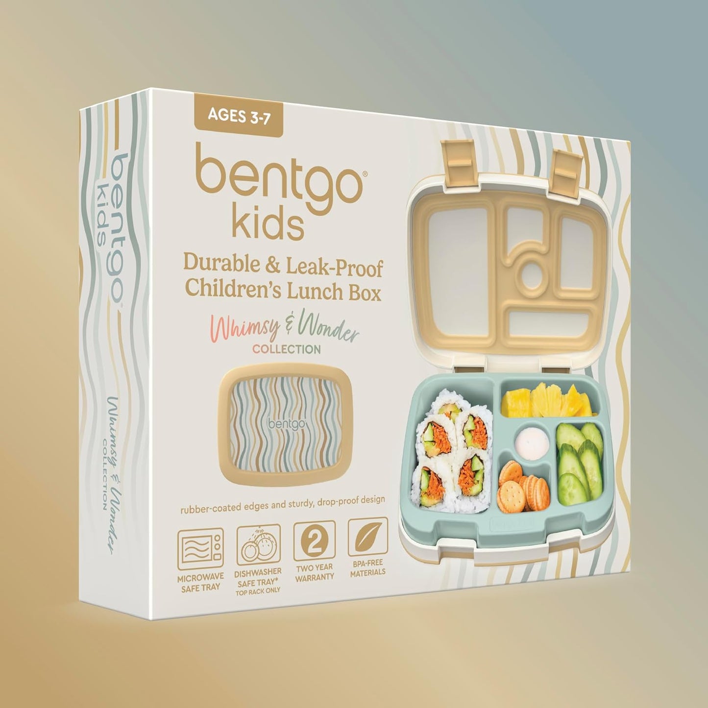 Bentgo Kids 5-Compartment Leak-Proof Bento-Style Lunch Box (Whimsy & Wonder Collection) - Ideal for Ages 3-7, Drop-Proof & Durable, Dishwasher Safe, & PFAS & BPA-Free Materials (Starry Sprinkle)
