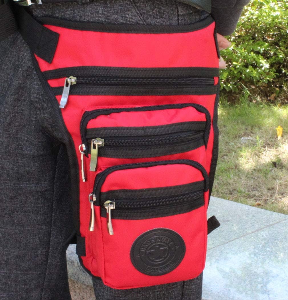 Motorcycle Drop Leg Bag Nylon Waist Pack for Men Women Travel Hiking Tactical Cycling Bike Ride Riding Crossbody Shoulder Fanny Pouch