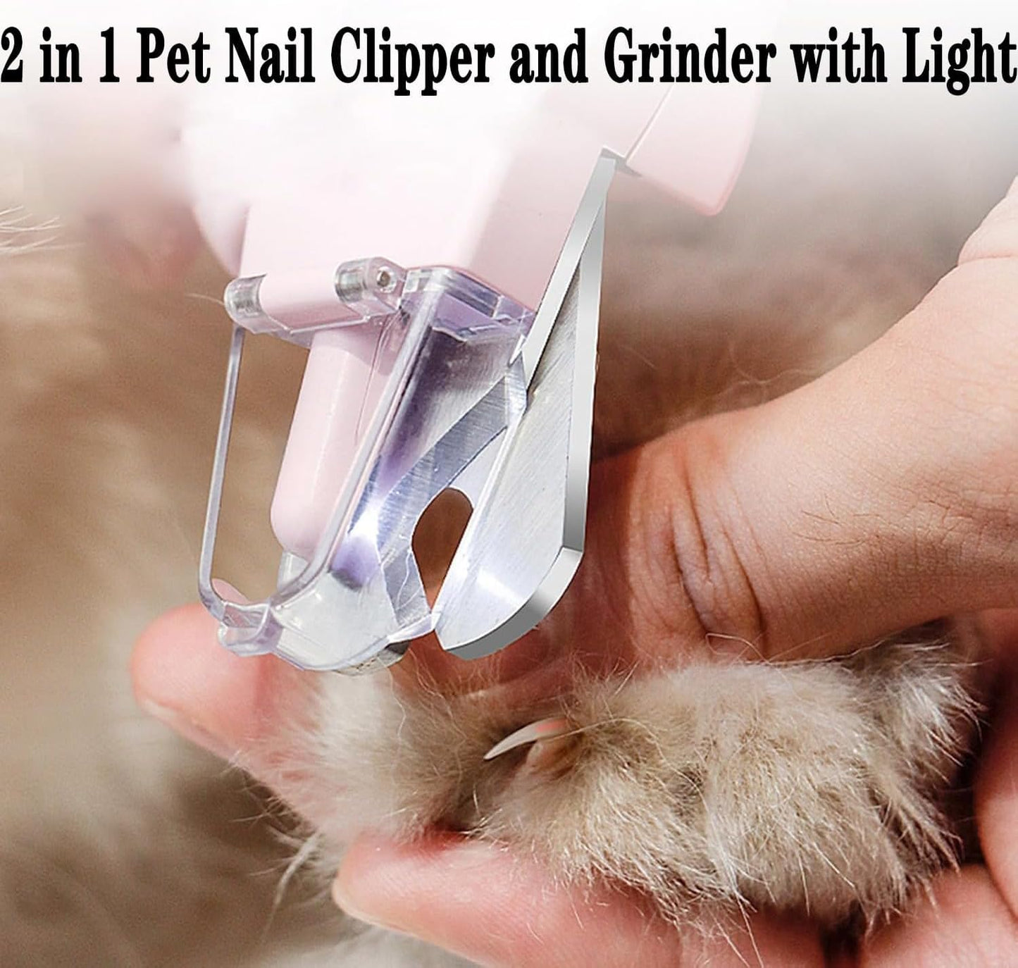 Pupnourish Nail Trimmer, Pupnourish Nail Clippers, 2 in 1 Rechargeable Electric Nail Clipper and Grinder with Light, Safe and Precise Dog & Cat Nail Grooming Tool (Green)