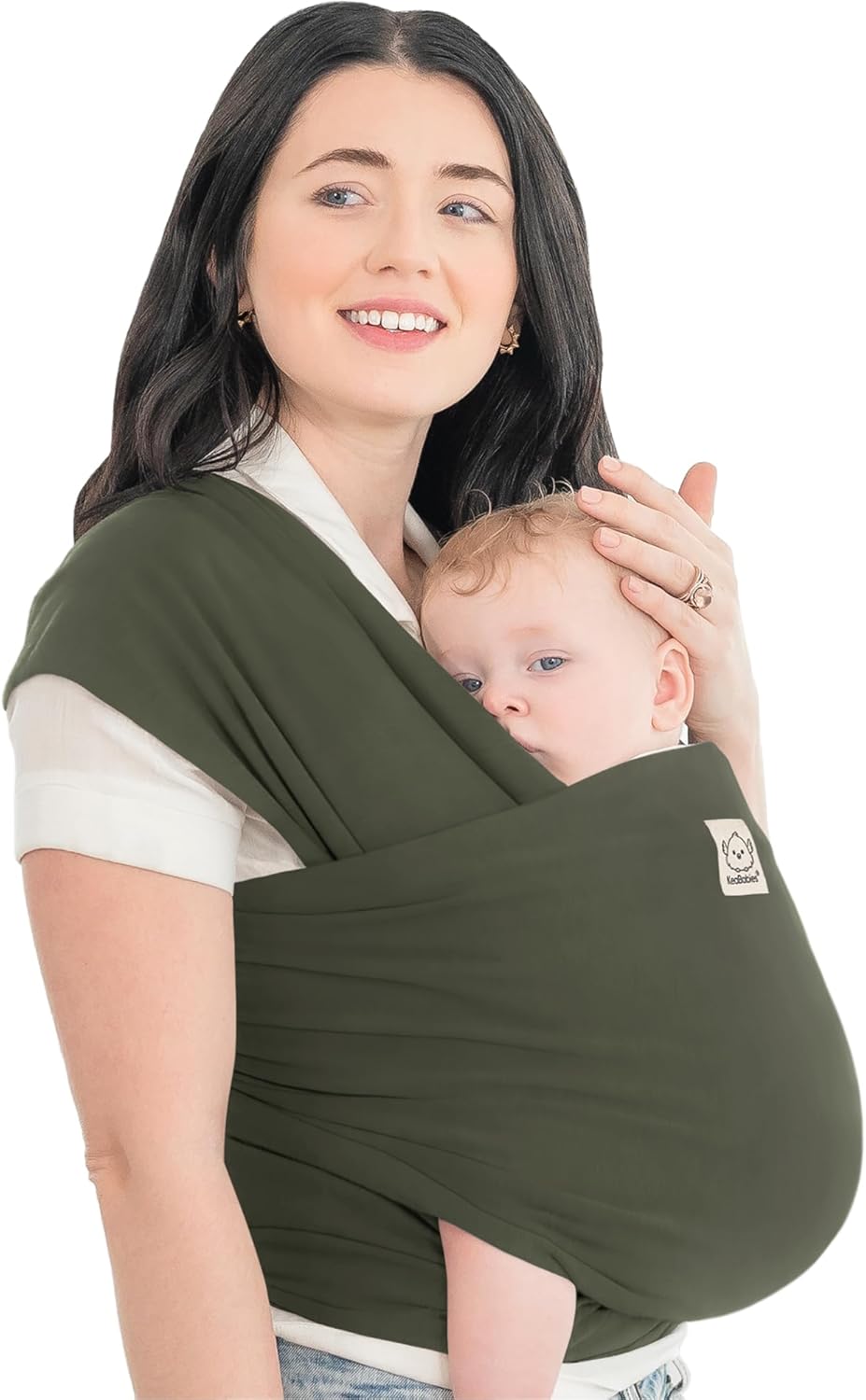 KeaBabies Baby Wrap Carrier - All in 1 Original Baby Carrier Newborn To Toddler Sling, Easy to Wear, Hands Free Bonding, Lightweight, Breathable Infant Wraps (Trendy Black)