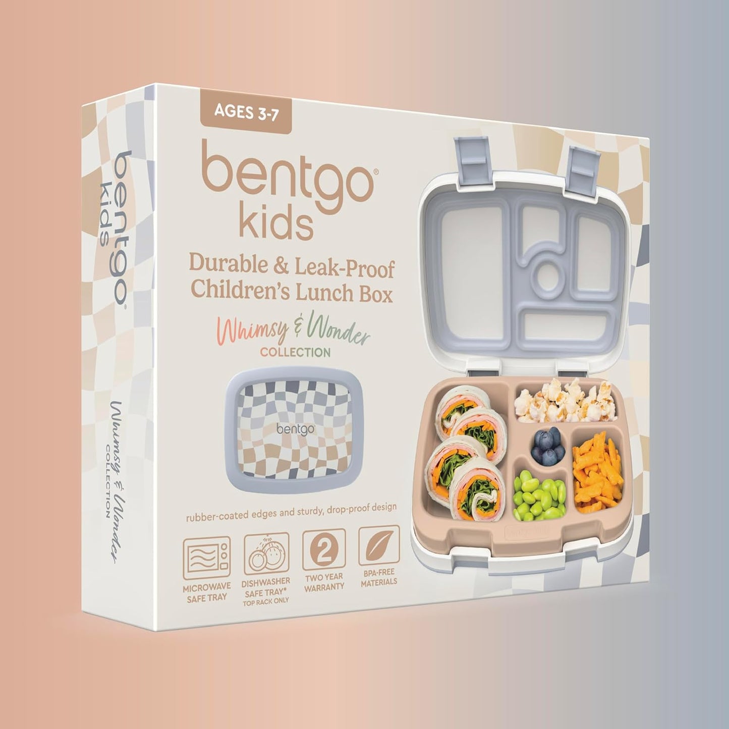 Bentgo Kids 5-Compartment Leak-Proof Bento-Style Lunch Box (Whimsy & Wonder Collection) - Ideal for Ages 3-7, Drop-Proof & Durable, Dishwasher Safe, & PFAS & BPA-Free Materials (Starry Sprinkle)
