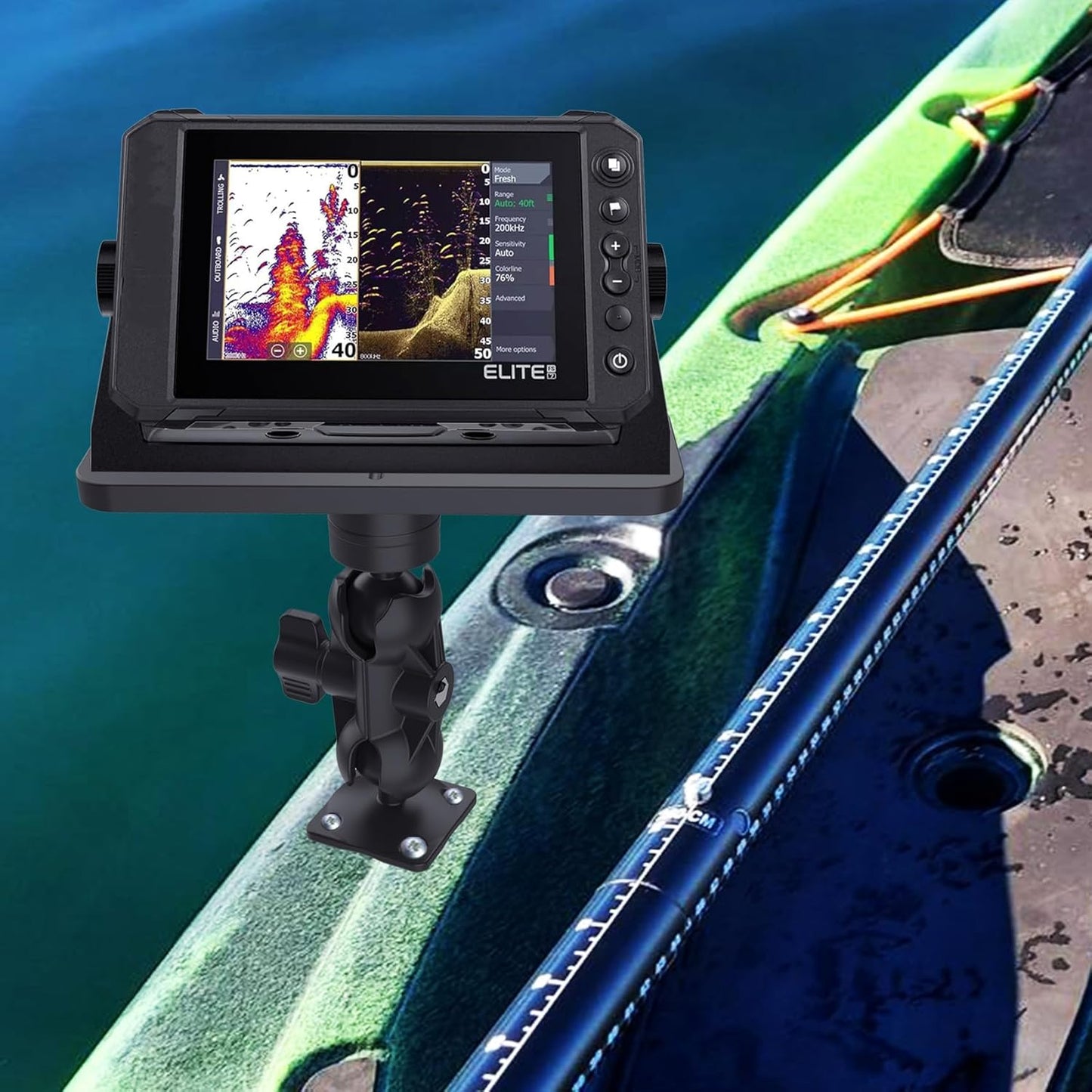 Fish Finder Mount Base, 360° Rotating Boat Electronics Holder, Marine-Grade Composite Mount for Fishfinder, Compatible with Garmin,Lowrance,Humminbird,Raymarine (360° Rotating Fishfinder Holder)