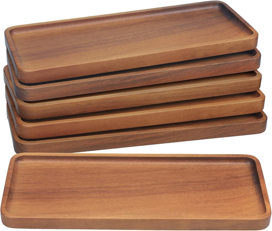 Small Wooden Trays and Platters, Charcuterie Boards, 6 Pack