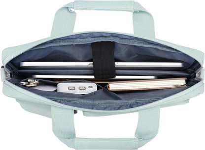 MOSISO Laptop Bag 13.3 inch, 13-13.3 inch Computer Shoulder Bag Compatible with MacBook Air/Pro 13/Pro 14, HP Dell ASUS Notebook &2 Raised&1 Flapover&1 Horizontal Pocket&Handle&Belt, Black