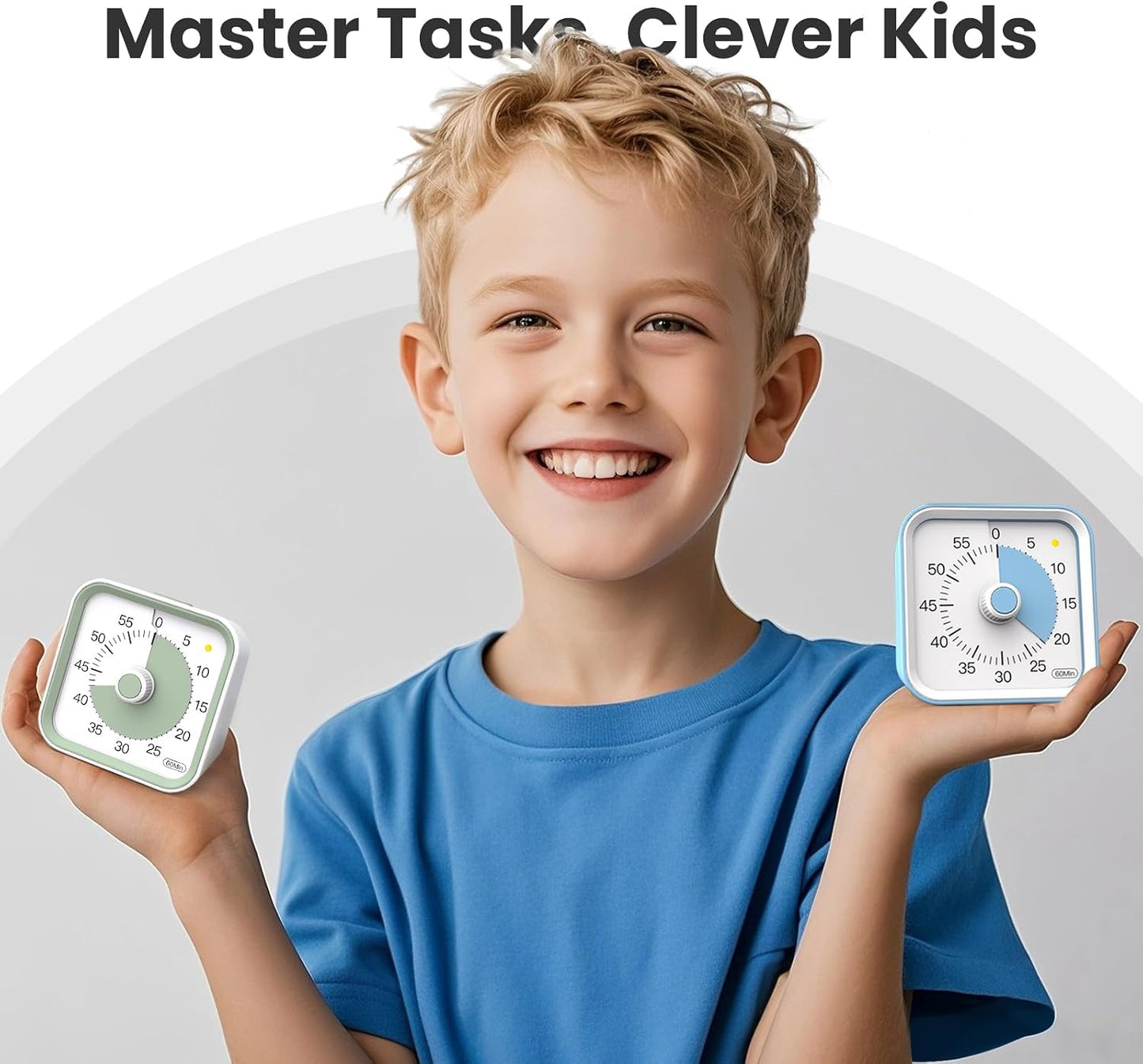 Visual Countdown Timer for Kids | 60 Minute Silent Timer with Pause Function
