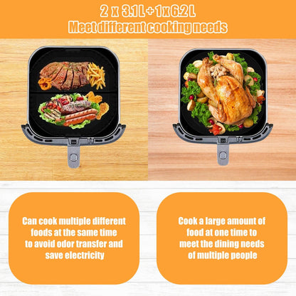 Silicone Air Fryer Liner, 3 PCS 9 Inch Square Air Fryer Basket Liners,Silicone Tray, Air Fryer Inserts for 6 to 9 QT, Reusable Air Fryer Accessories for Cosori Philips Ninja Oven Microwave