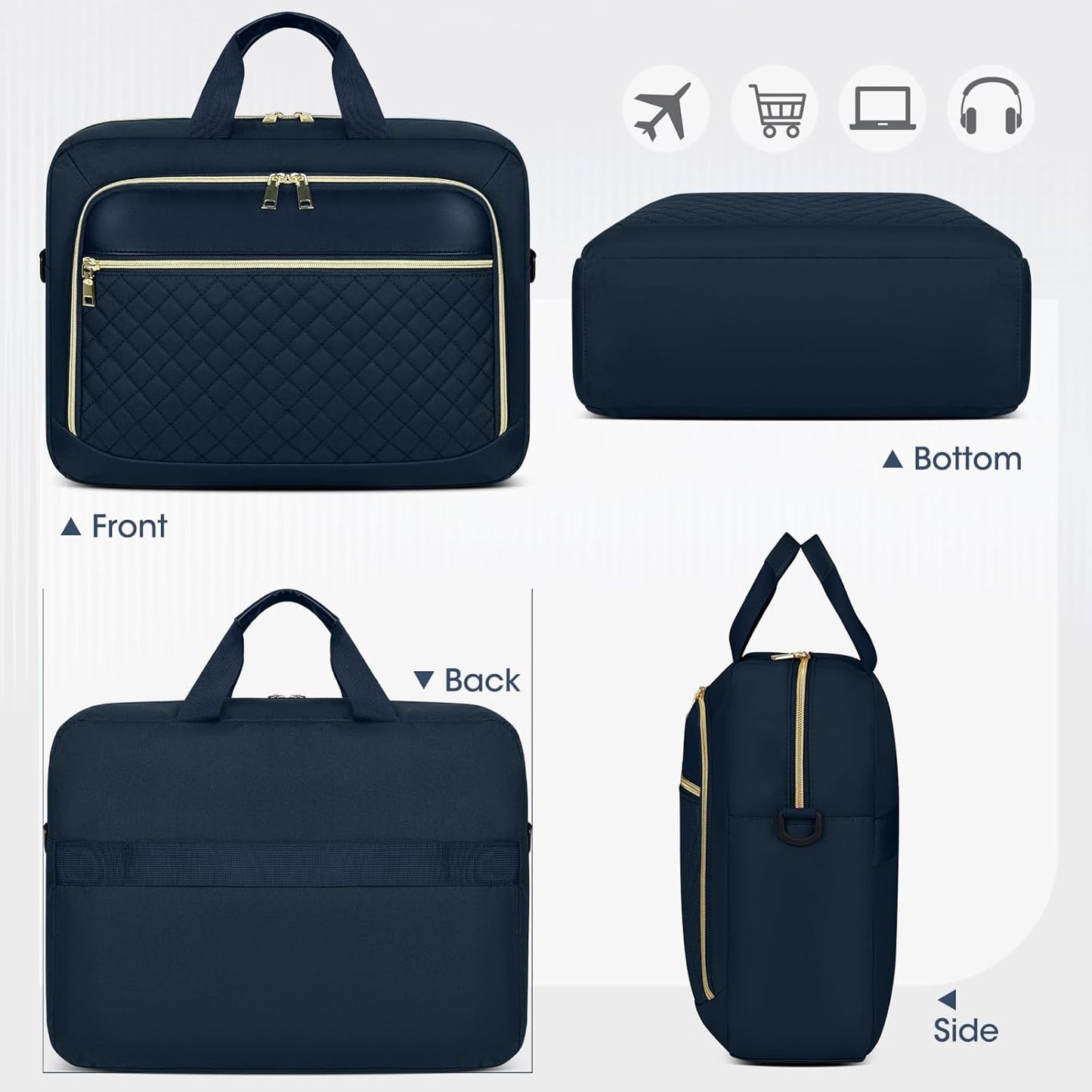 Laptop Bag 17 Inch Laptop Briefcase for Women Waterproof Computer Messenger Bag Professional Laptop Case for Business Work - PuriLite