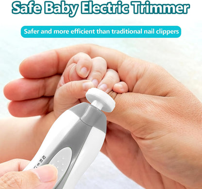 Qunlions life Electric Nail File Drill for Baby, No Sharp Claws Hurt, 6 in 1 Safety Cutter Trimmer Clipper for Toes and Fingers (Blue)