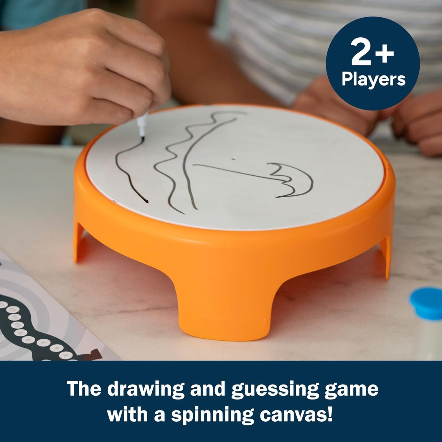 Spinning Drawing Party Game for Family and Friends – Quick Sketch Guessing Game with Timer, 100 Clue Cards, 4-Speed Spinner, for Ages 8+ (4+ Players) - PuriLite