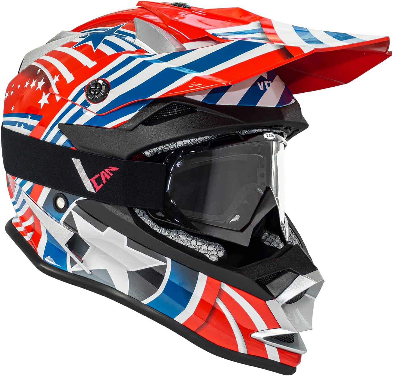 VCAN VX38 Adults ATV Motorcross Offroad Dirt Bike Motorcycle Downhill Helmet with Goggle DOT Approved