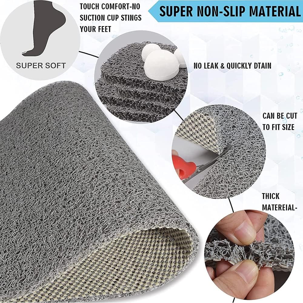 Loofah Mats for Shower, Non Slip | Quick Drying | Soft on Your Feet | Soft Textured Shower Mat Bath Mat Bathtub Mat Massage Mat Loofah Mat for Bathroom,Shower Tub or Wet Areas
