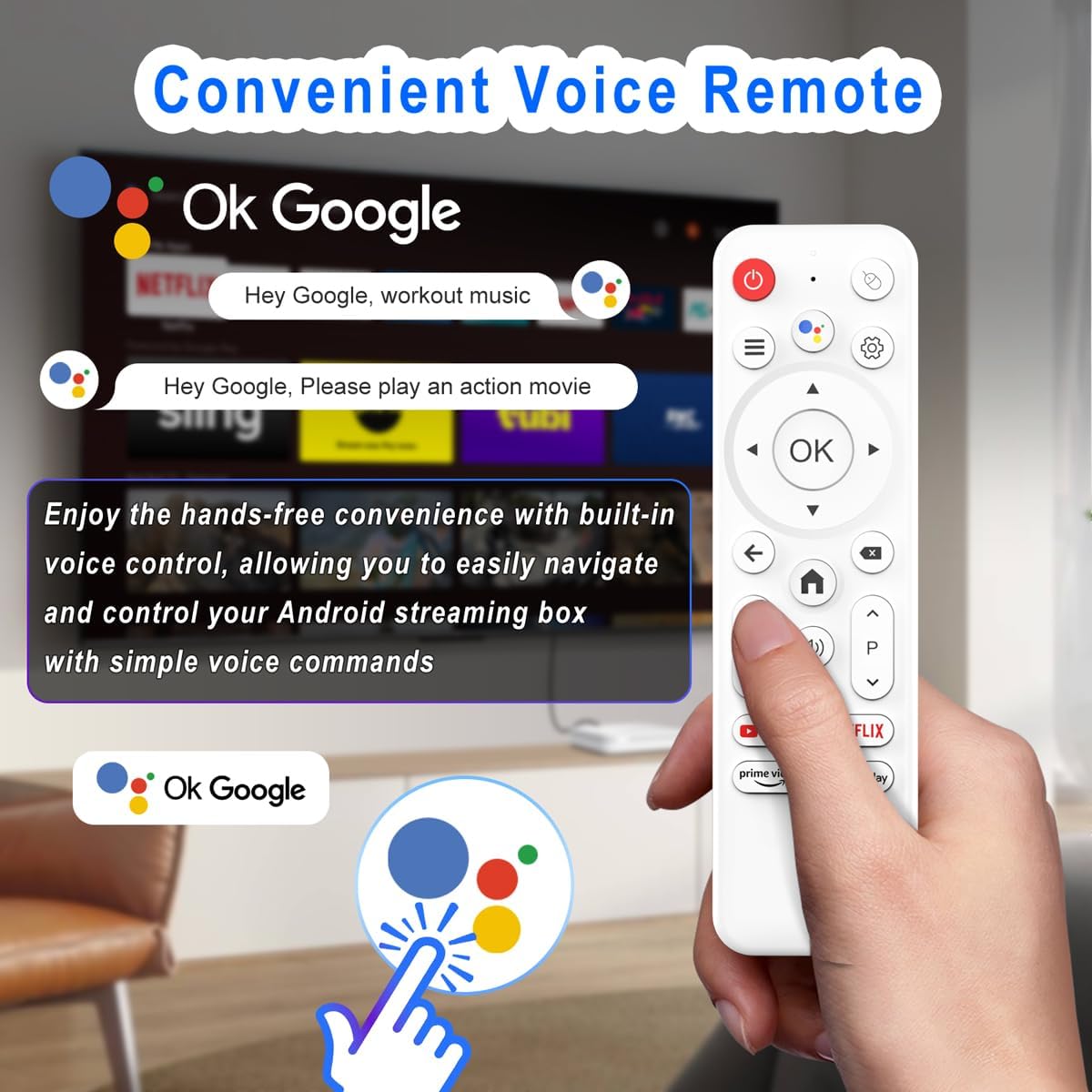 LEFFOT Android 14.0 TV Box 2025, H313 4K Ultra HD Streaming Device for TV, 2GB RAM + 16GB ROM, Smart TV Box with HDR10, Voice Control, 2.4G & 5G WiFi 6, 100M Ethernet, H313 Quad Core ARM Cortex A53