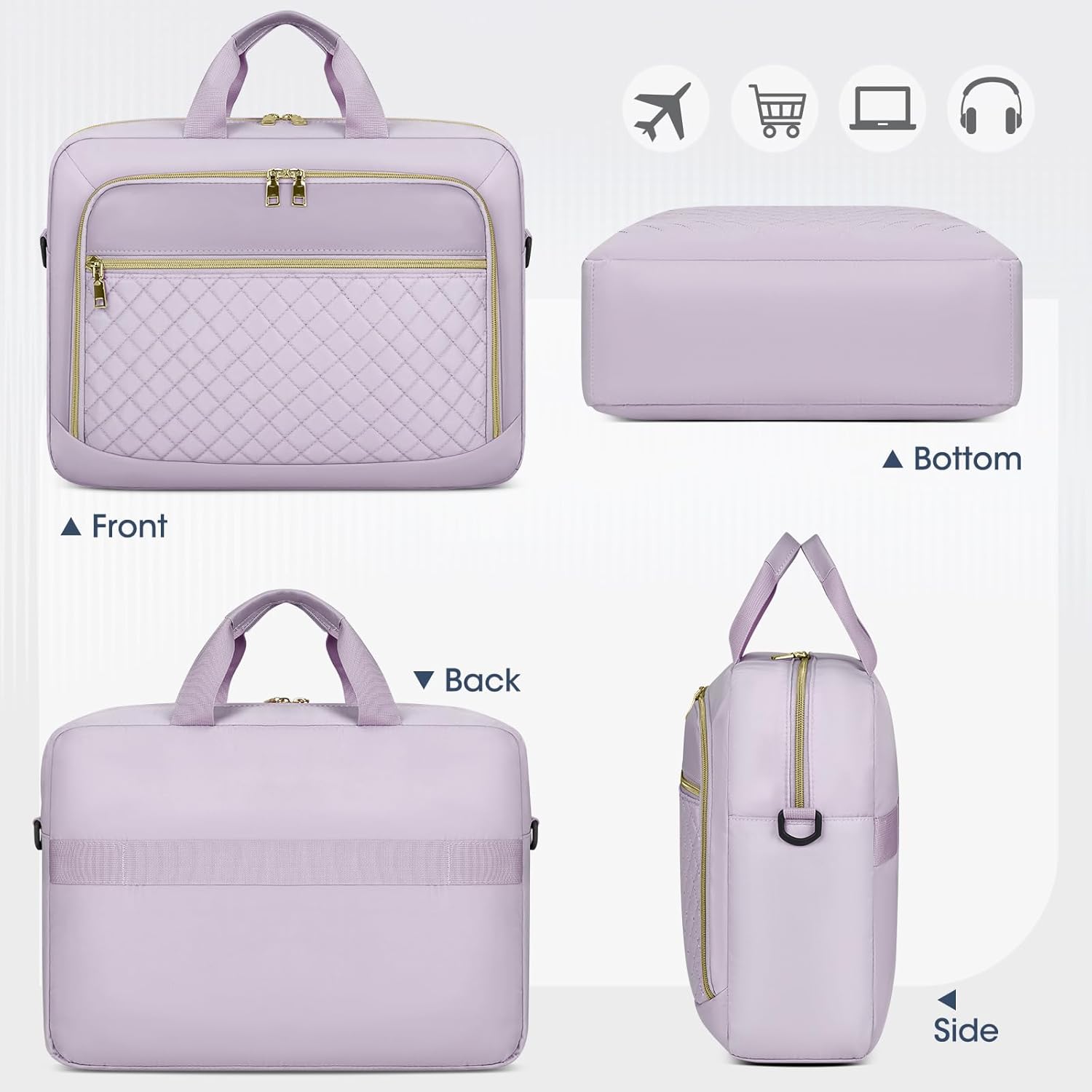 Laptop Bag 17 Inch Laptop Briefcase for Women Waterproof Computer Messenger Bag Professional Laptop Case for Business Work - PuriLite