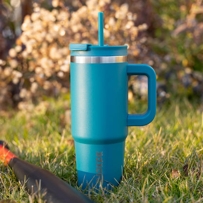 BJPKPK Tumbler with Handle and Straw 30oz Insulated Tumbler Cups with Lid Stainless Steel Travel Coffee Mug,Indigo Black