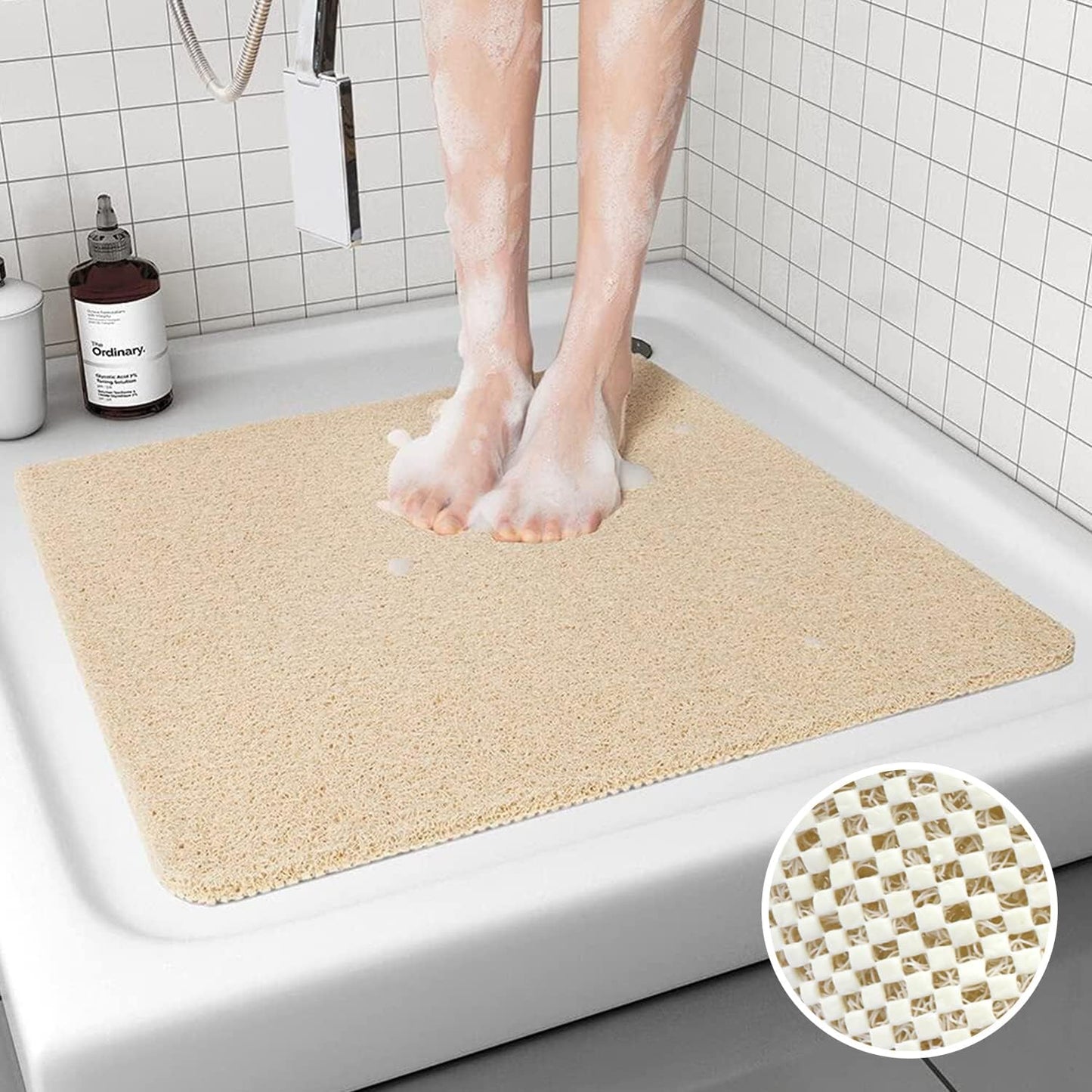 Loofah Mats for Shower, Non Slip | Quick Drying | Soft on Your Feet | Soft Textured Shower Mat Bath Mat Bathtub Mat Massage Mat Loofah Mat for Bathroom,Shower Tub or Wet Areas