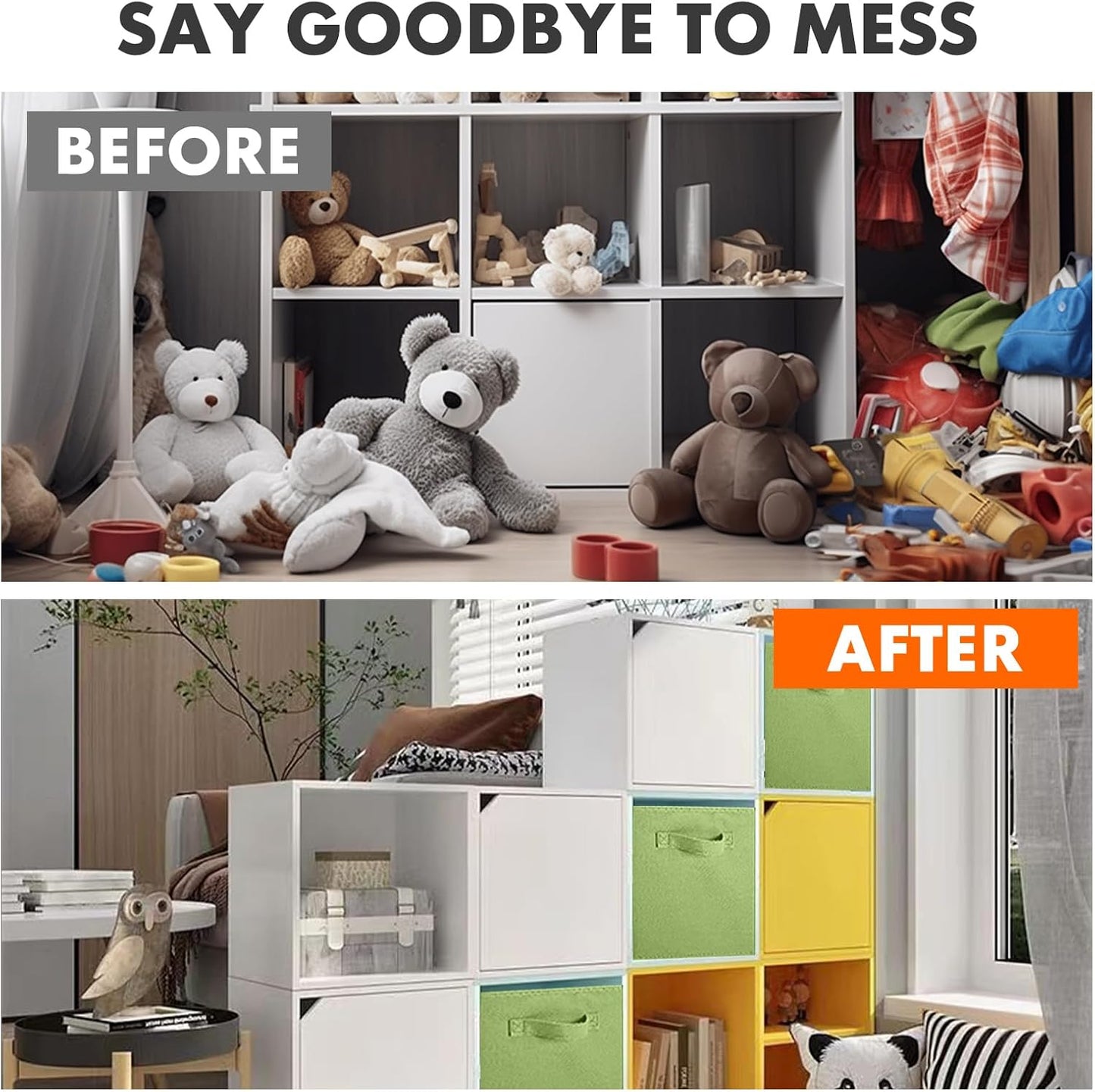 ShellKingdom Storage Bins, Foldable Fabric Storage Cubes And Cloth Organizer Drawer For Closet And Toys, 6 Pack (Lavender+Light Blue+Pink)