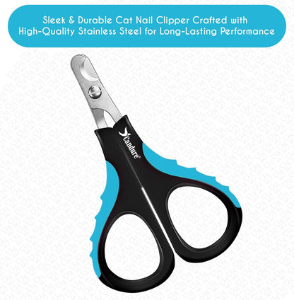 Candure Cat Nail Clippers Stainless Steel Cat Claw Trimmers for Rabbits,Guinea Pigs, Birds, Puppies, Kittens and Small Animals- Pet Nail Clippers for Professional and Home Use (Black)