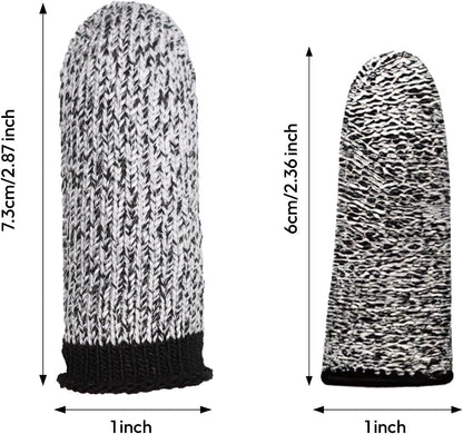 Finger Cots Cut Resistant Reusable Protector Finger Covers Finger Sleeves Finger Gloves Life Extender Thumb Protector for Kitchen, Work, Sculpture, Anti-Slip, DIP Working, Gardening (Grey) 20 PCS