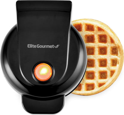 Elite Gourmet EWM015M Electric Nonstick Mini Waffle Maker, Belgian Waffles, Compact Design, Hash Browns, Keto, Snacks, Sandwich, Eggs, Easy to Clean, Mint