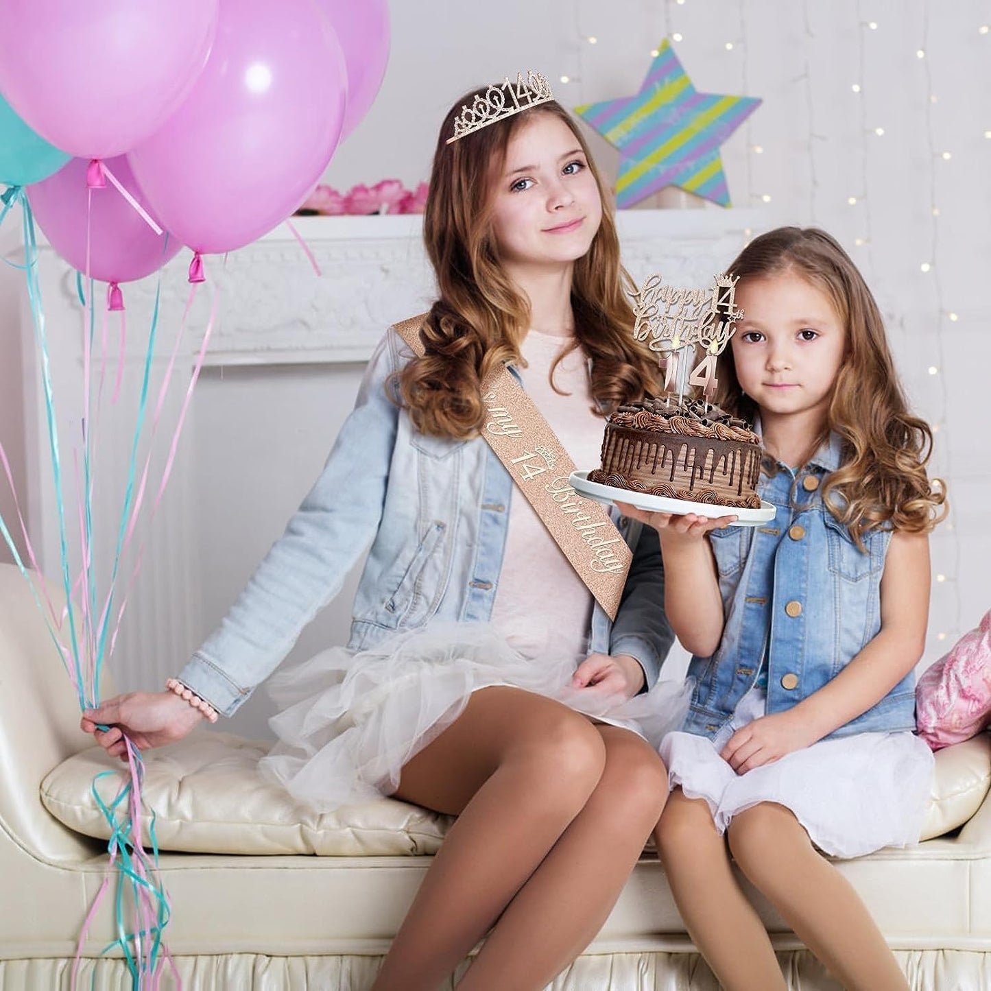 65th Birthday Decorations for Women, Including 65th Birthday Sash and Crown, Cake Topper and Candles, Number Balloons Rose Gold, 65 Year Old Gifts for Women
