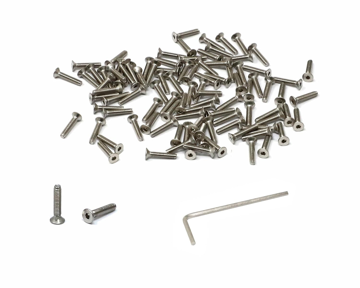 iexcell 5 Pcs M8 x 80mm Thread Pitch 1.25 mm Stainless Steel 304 Hex Socket Flat Head Cap Screws Bolts Kit
