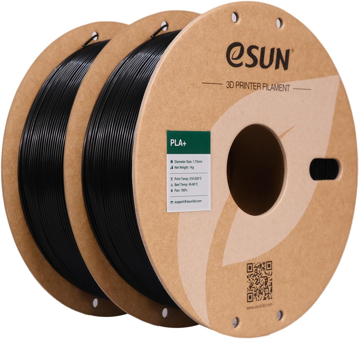 eSUN PLA Plus Filament 1.75mm, PLA Pro PLA+ 3D Printer Filament, Dimensional Accuracy +/- 0.03mm, 2.2 LBS (1KG) Spool 3D Printing Consumables for Most FDM 3D Printers, Black