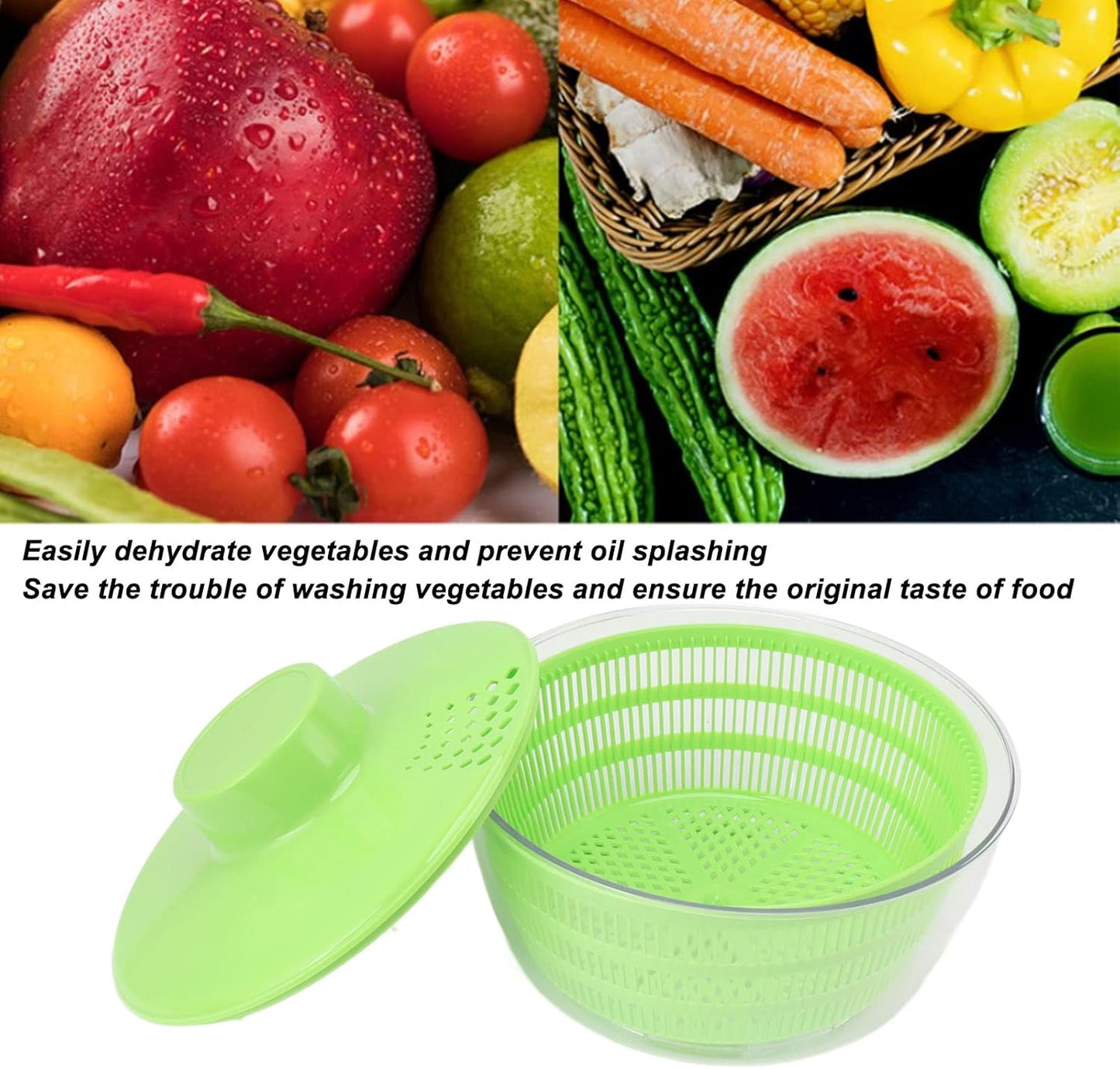 Salad Spinner, 5L Electric Pump Spinner with Bowl, Large Salad Dryer with USB for Washing, Spinning, and Draining Greens, Fruits, and Vegetables for Fresh, Crisp, Clean Salad