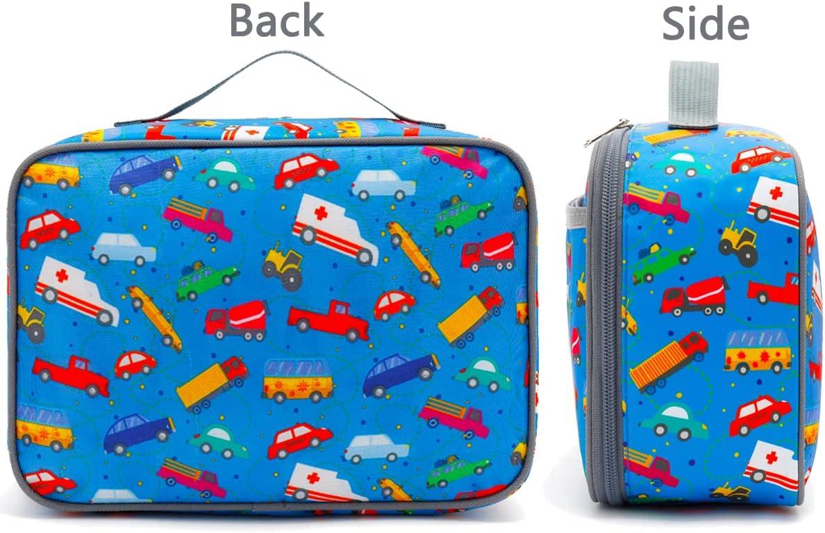 FlowFly Kids Lunch Box Insulated Soft Bag Mini Cooler Back to School Thermal Meal Tote Kit for Girls, Boys, Black