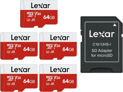 Lexar 128GB Micro SD Card, microSDXC UHS-I Flash Memory Card with Adapter - Up to 100MB/s, A1, U3, Class10, V30, High Speed TF Card
