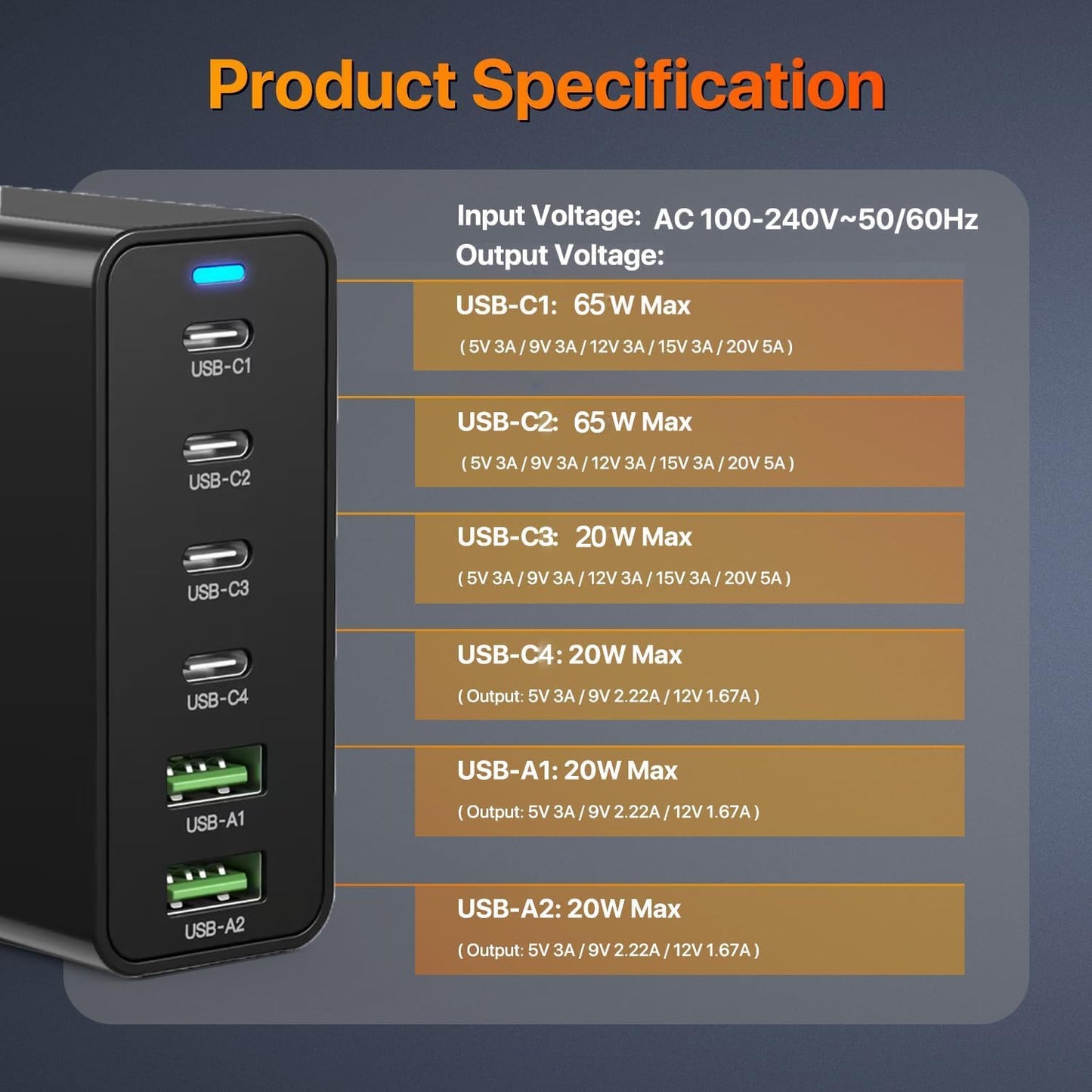 Multi-Port USB C Charging Station | Fast Charging Hub for Multiple Devices