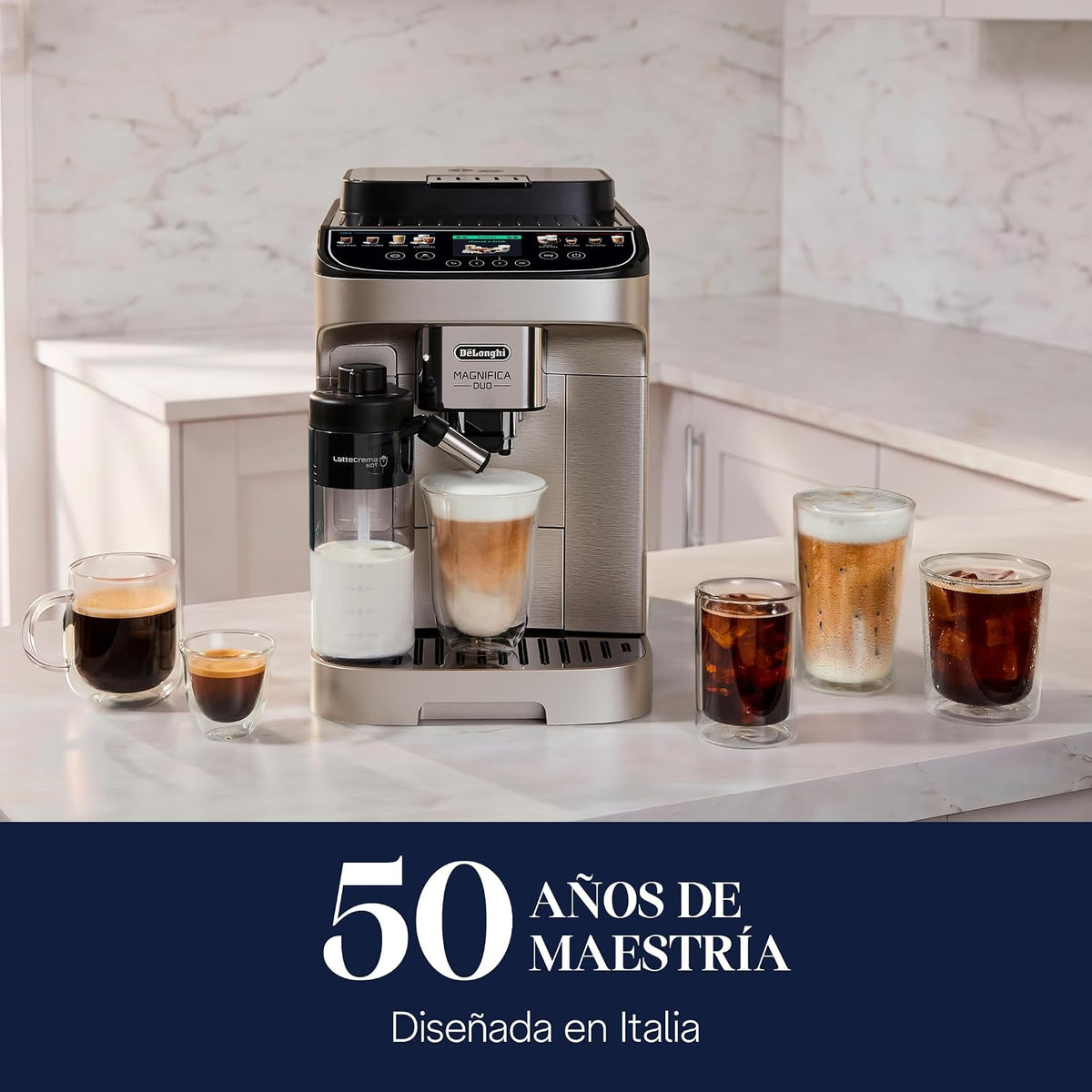 Automatic Espresso Machine with Milk Frother | 20 Hot & Cold Drinks, Built-In Grinder and Touchscreen