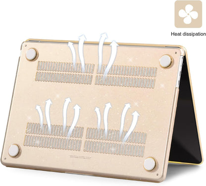 EooCoo Case Compatible with MacBook Air 13 inch M4 M3 M2 2025-2022 A3240 A3113 A2681, 13.6" Hard Case Cover & TPU Keyboard Skin & Screen Protector for Laptop Air 13.6 inch - Crystal Clear