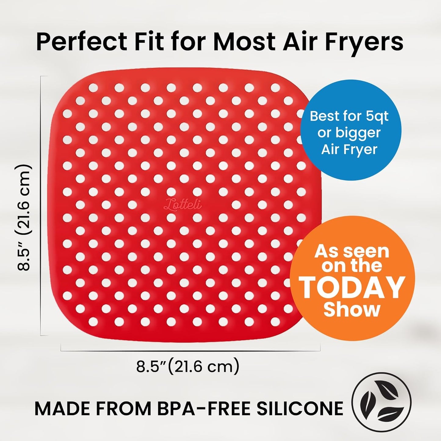Collapsible Silicone Air Fryer Basket Liners Pot - AirFryer Liners Reusable Bowls for 5 Quart or Bigger - Air Fryer Accessories 2 Pack - Round Silicone Liners (Red & Black)