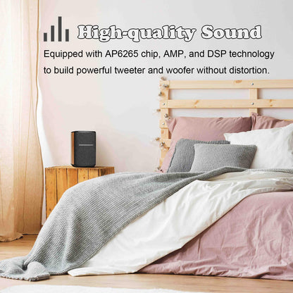 Edifier WiFi Smart Speaker Without Microphone, Works with Alexa, Supports AirPlay 2, Spotify , Tidal Connect, 40W RMS One-Piece Wi-Fi and Bluetooth Sound System, No Mic, MS50A