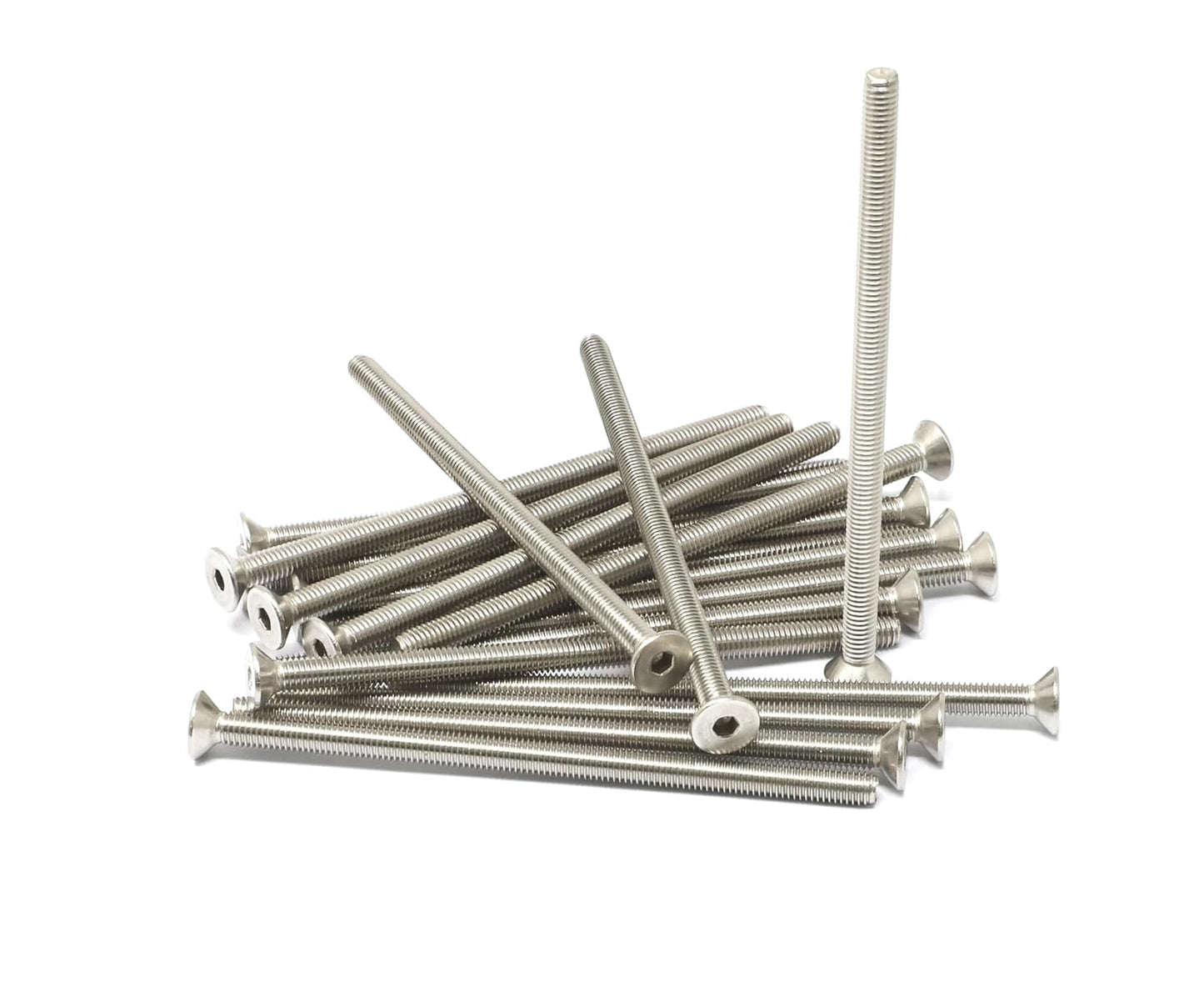 iexcell 5 Pcs M8 x 80mm Thread Pitch 1.25 mm Stainless Steel 304 Hex Socket Flat Head Cap Screws Bolts Kit