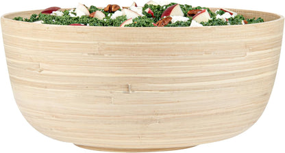 Restaurantware-Bambuddha 51 Ounce Extra Large Salad Bowl, 1 Heavy-Duty Round Salad Bowl - Sustainable, Reusable, Blue Bamboo Serving Dish, for Serving Salads, Fruits, and Appetizers