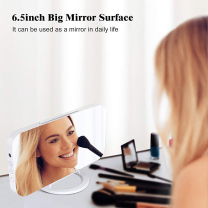 Digital Alarm Clock,Large LED Mirror Display, 2 USB Charging Ports，Auto Dim Mode，Modern Design Clock for Bedroom Office, White