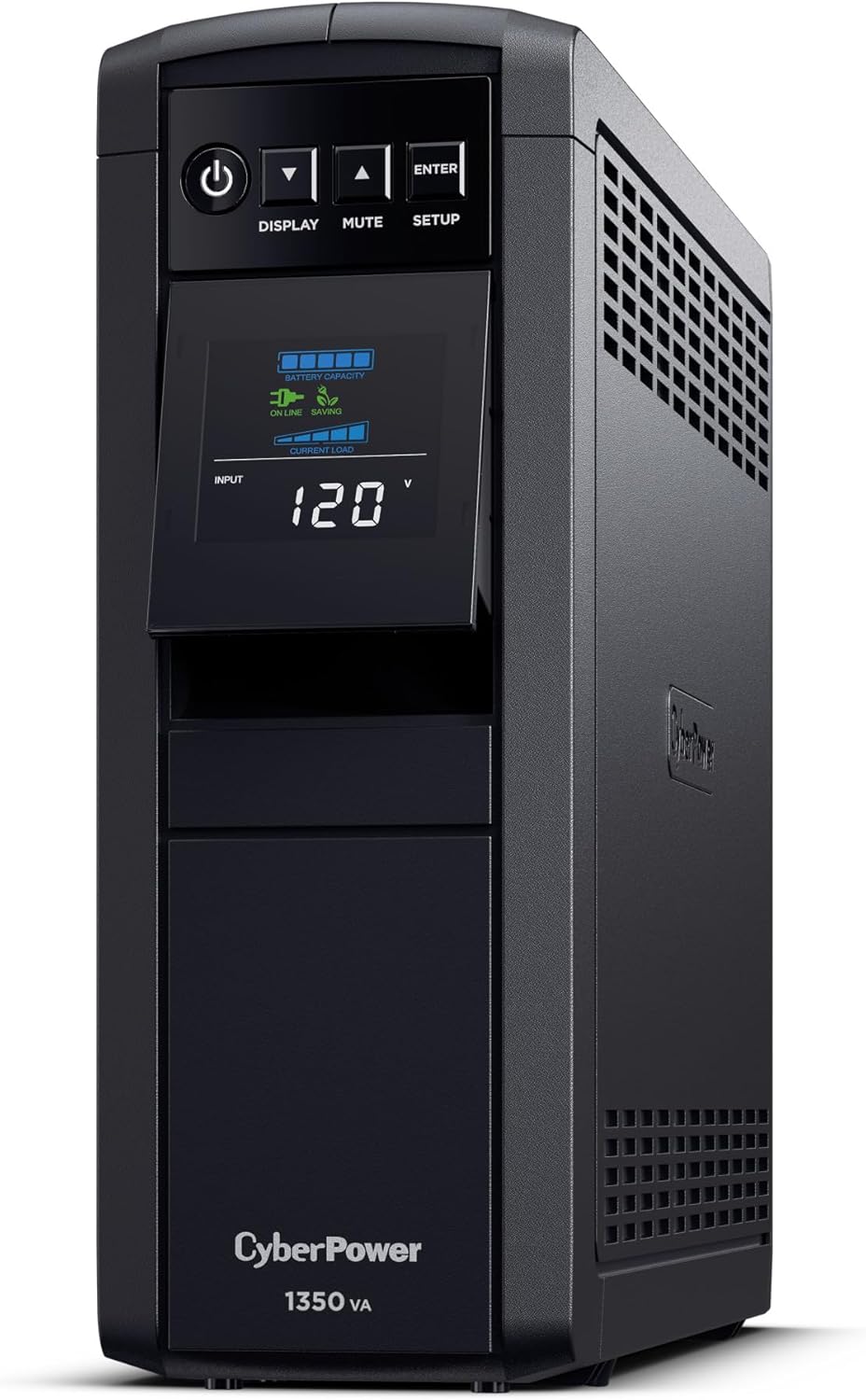 CyberPower CP1500PFCLCD PFC Sinewave UPS System, 1500VA/1000W, 12 Outlets, AVR, Mini Tower, Black