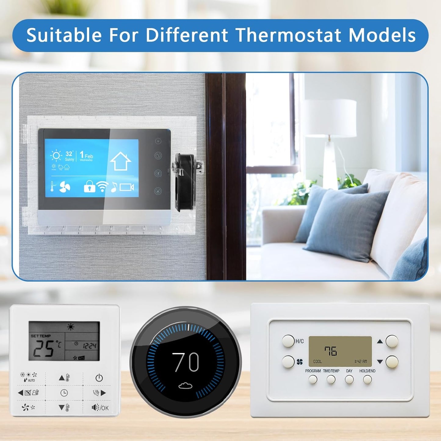 ClarityCraze Universal Thermostat Lock Box, Clear Guard, AC Control, Fits Thermostats Up to 6.88" H x 4.25" W or Smaller
