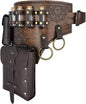 HiiFeuer 4 PCs Medieval Alchemy Belt Costume, Fantasy Faux Leather Wizard Potion Holder Belt with 4 Cork Vials and Belt Bag