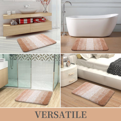 OLANLY Luxury Microfiber Bath Mat, Extra Soft and Absorbent Bathroom Mat, Non-Slip Plush Shaggy Bathroom Rug, Machine Wash Dry, Bath Rugs for Bathroom Floor, Tub and Shower, 16x24, Grey