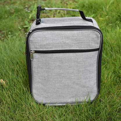 Insulated Lunch Bag, Leakproof Portable Lunch Box for Women Men Boys Girls, Large Capacity Cooler Bag with Handle and Bottle Pocket for Office School Camping Hiking Outdoor Beach Picnic (Black)