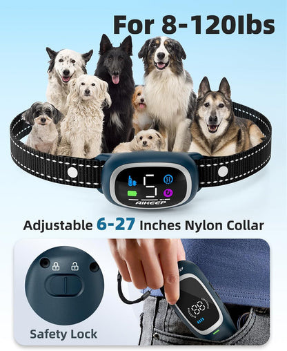 2-in-1 Dog Shock Collar and Bark Collar for Dogs – 3300FT Dog Training Collar with Remote, IP67 Waterproof e Collar with Anti-Bark/Beep/Vibration/Shock Modes for Small Medium Large Dog(8-120Lbs)