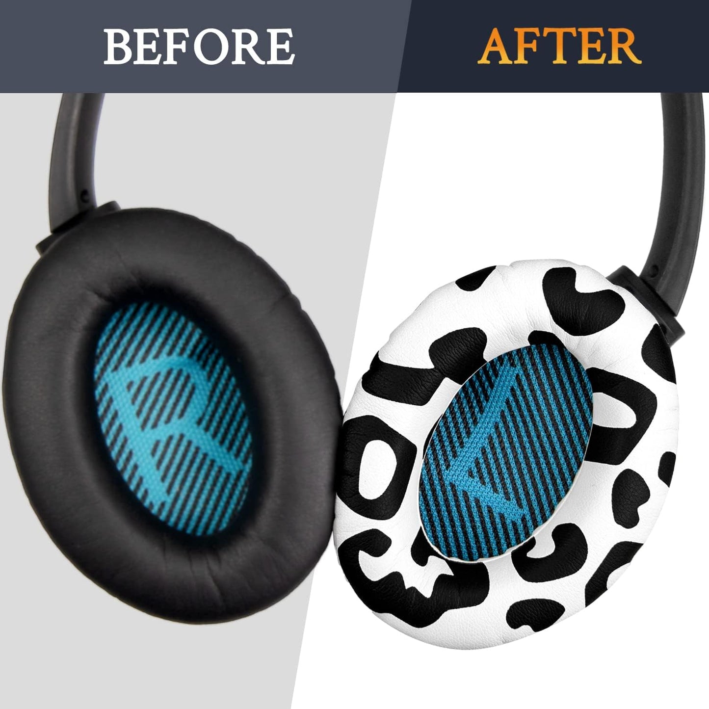 SoloWIT Earpads Cushions for Bose Headphones, Replacement Ear Pads for Bose QuietComfort 15 QC15 QC25 QC2 QC35/Ae2 Ae2i Ae2w/SoundTrue & SoundLink Around-Ear Series - QC25 PL Black&Blue