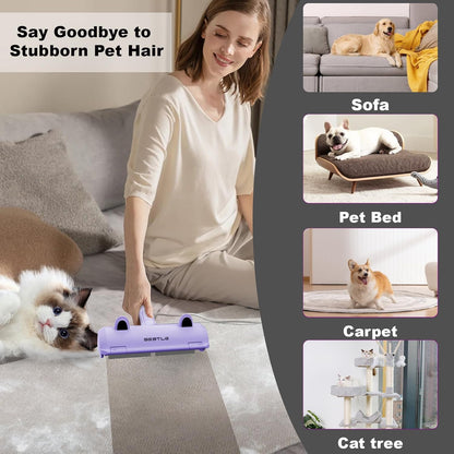 Sebtle Pet Hair Remover Roller,Reusable Animal Hair Removal Brush for Dogs and Cats,Lint Remover Easy to Clean Pet Fur from Carpet,Sofa,Bedding,Furniture and Rugs-Grey